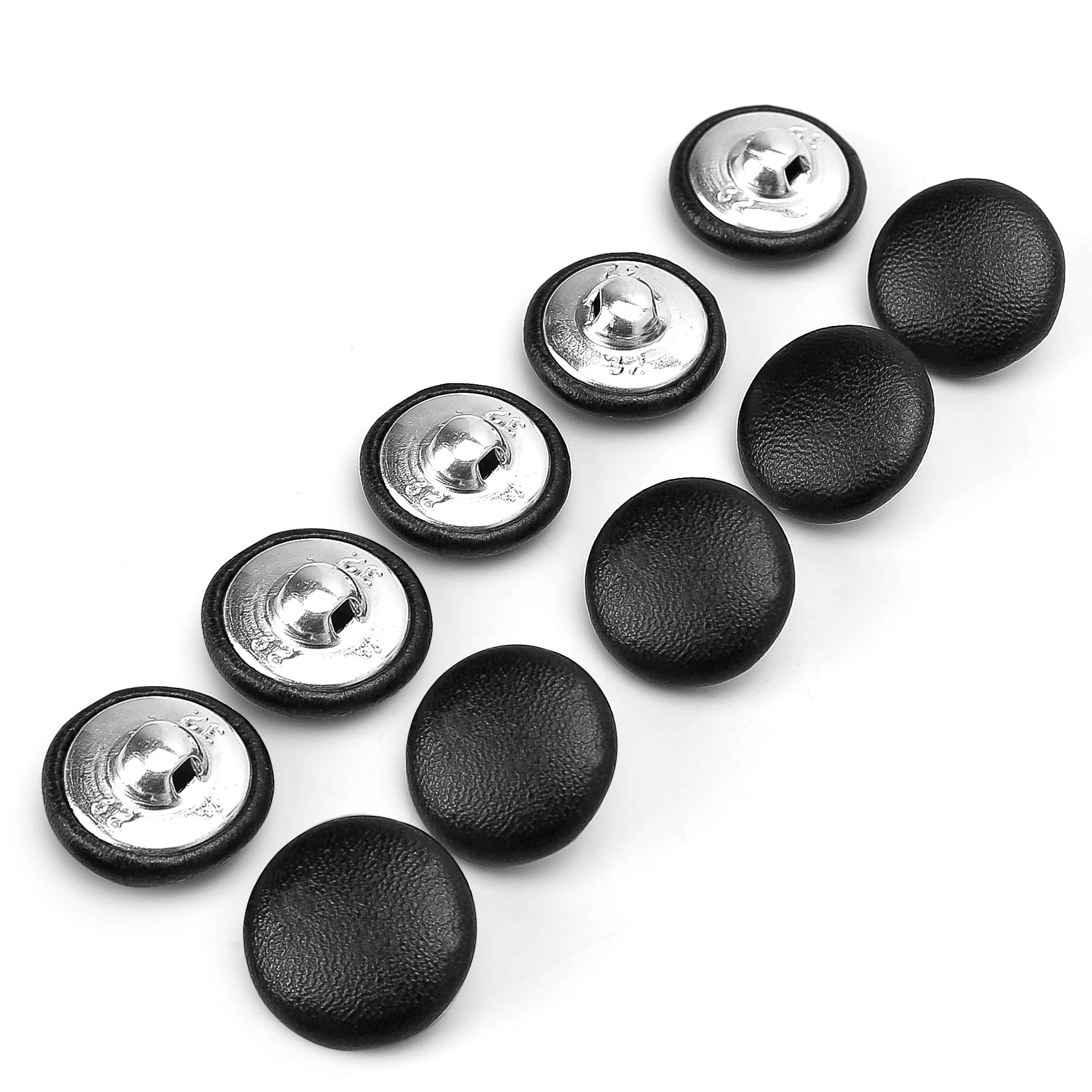 「BUTTON」STATUE Leather BLACK Amazon.com: Marsrut (10PCS, 25mm) Faux Leather Covered Round